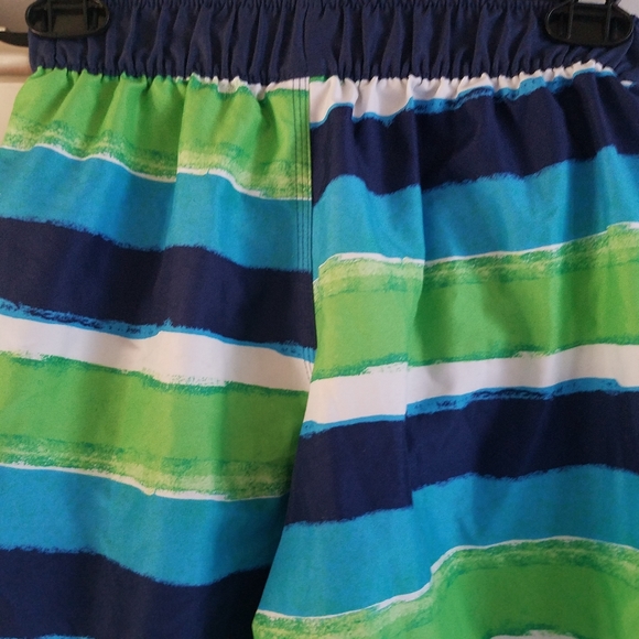 Adidas Boy's Striped Beach Swim Trunks Board Shorts M - Picture 3 of 5